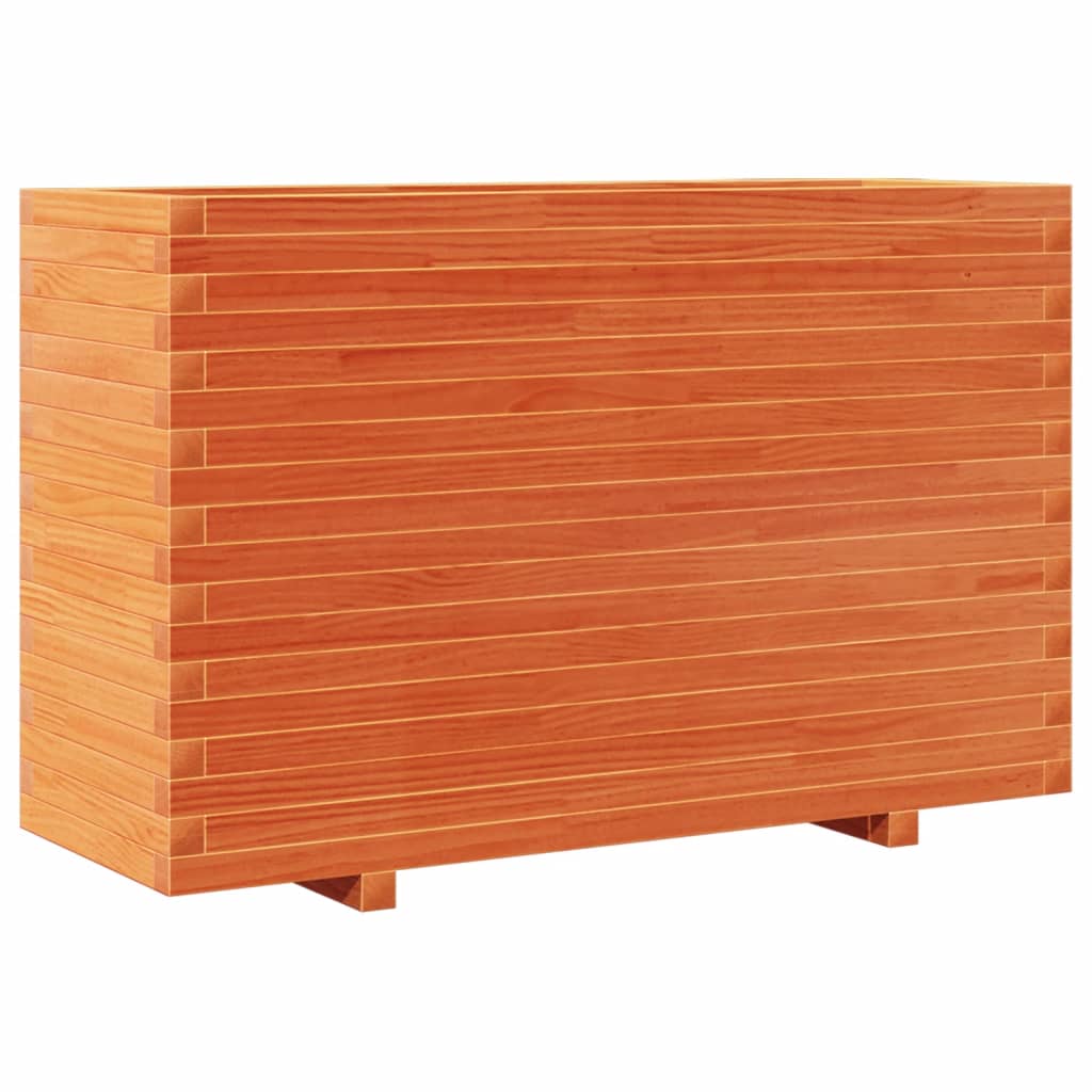 Fioriera Giardino Marrone Cera 110x40x72 cm Legno Massello Pino