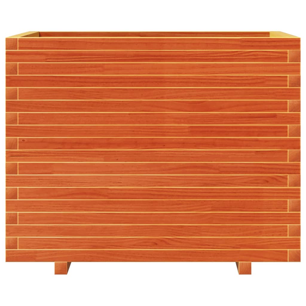 Fioriera Giardino Marrone Cera 90x60x72 cm Legno Massello Pino
