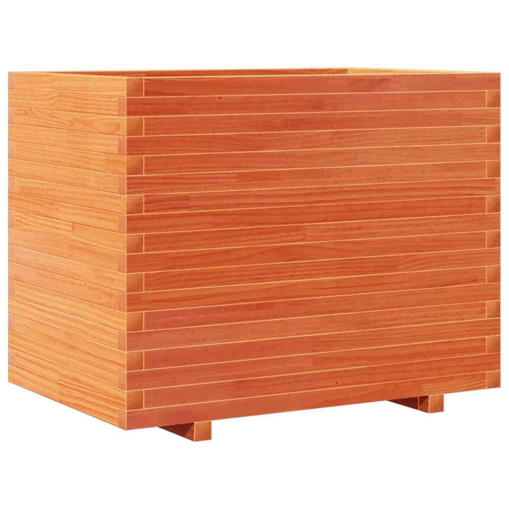 Fioriera Giardino Marrone Cera 90x60x72 cm Legno Massello Pino