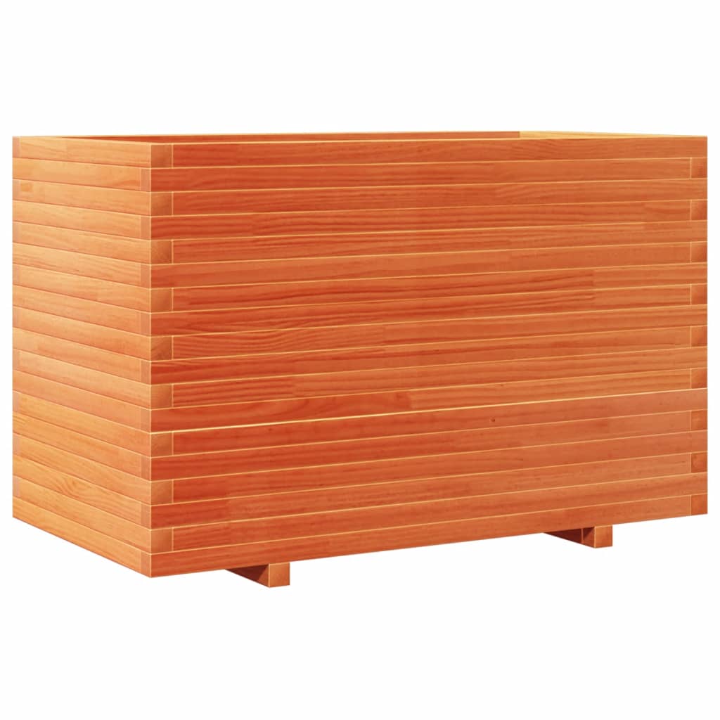 Fioriera Giardino Marrone Cera 110x60x72 cm Legno Massello Pino