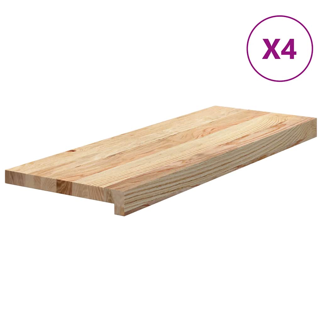Gradini 4 pz 70x25x2 cm in Rovere Massello Non Trattato
