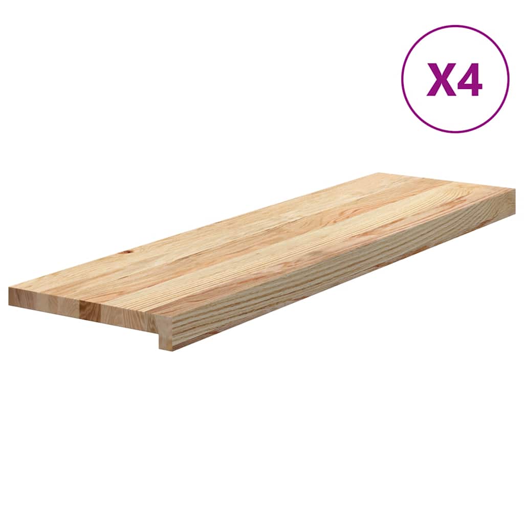 Gradini 4 pz 90x30x2 cm in Rovere Massello Non Trattato