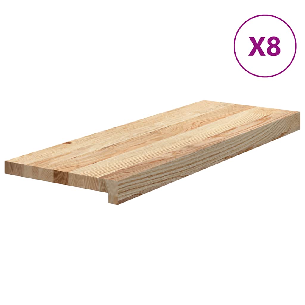 Gradini 8 pz 70x25x2 cm in Rovere Massello Non Trattato