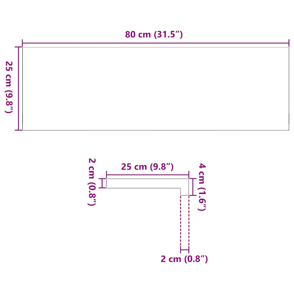 Gradini 12 pz 80x25x2 cm in Rovere Massello Non Trattato