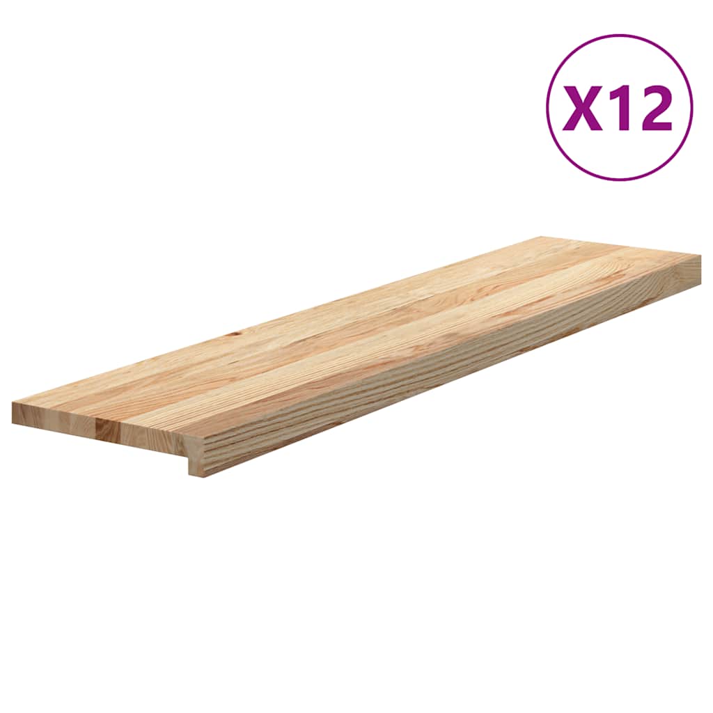 Gradini 12 pz 110x30x2 cm in Rovere Massello Non Trattato