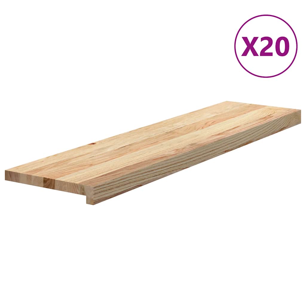 Gradini 20 pz 100x25x2 cm in Rovere Massello Non Trattato