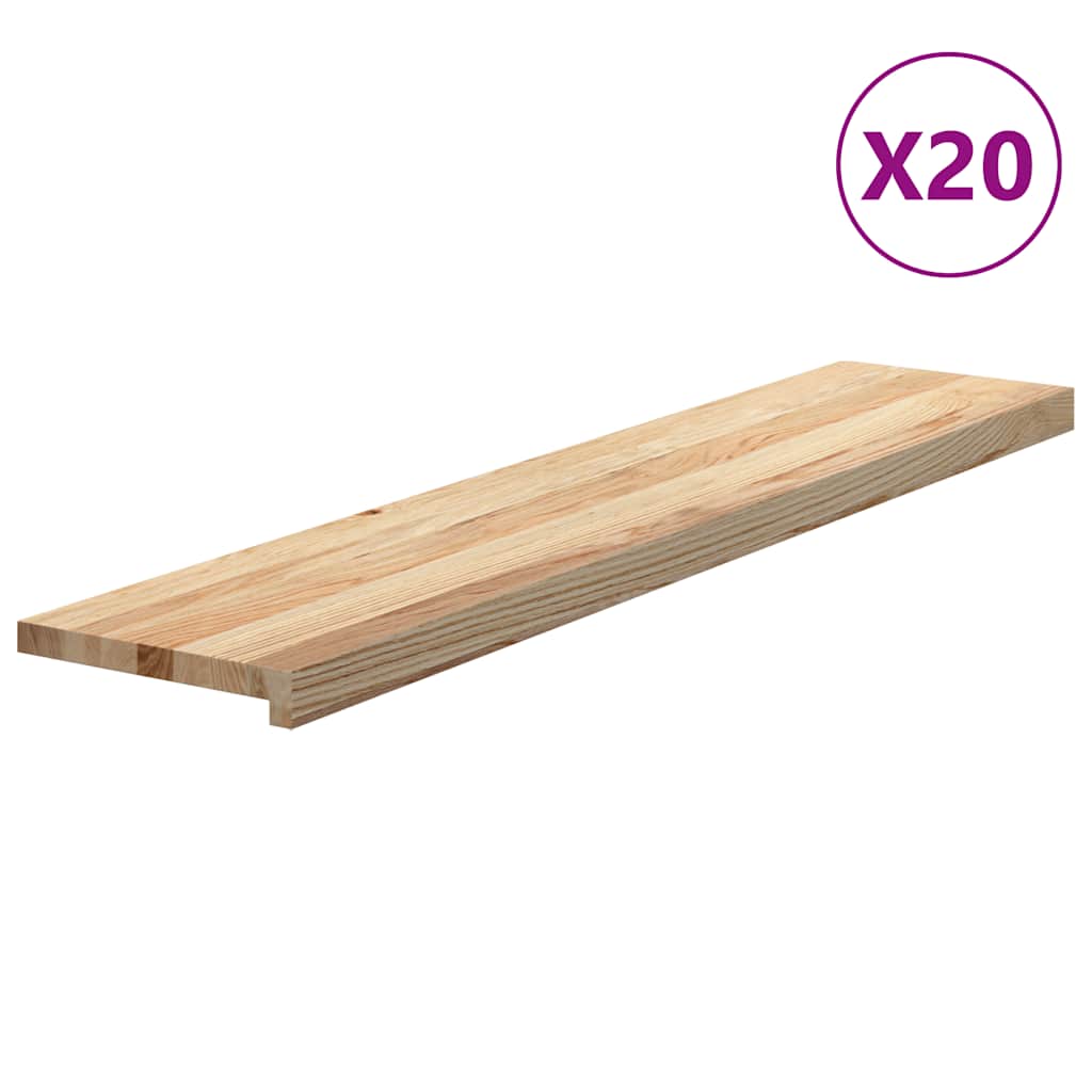 Gradini 20 pz 120x25x2 cm in Rovere Massello Non Trattato