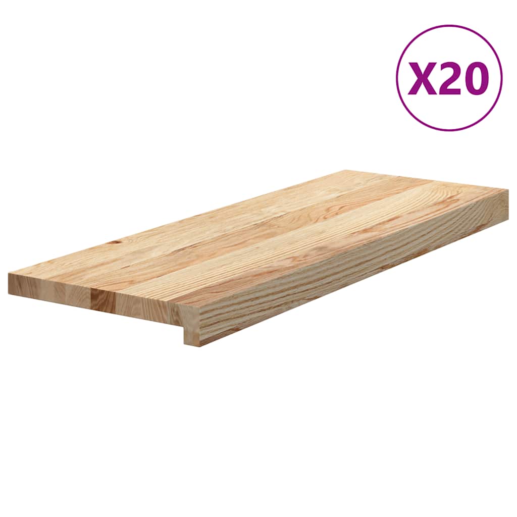 Gradini 20 pz 70x30x2 cm in Rovere Massello Non Trattato