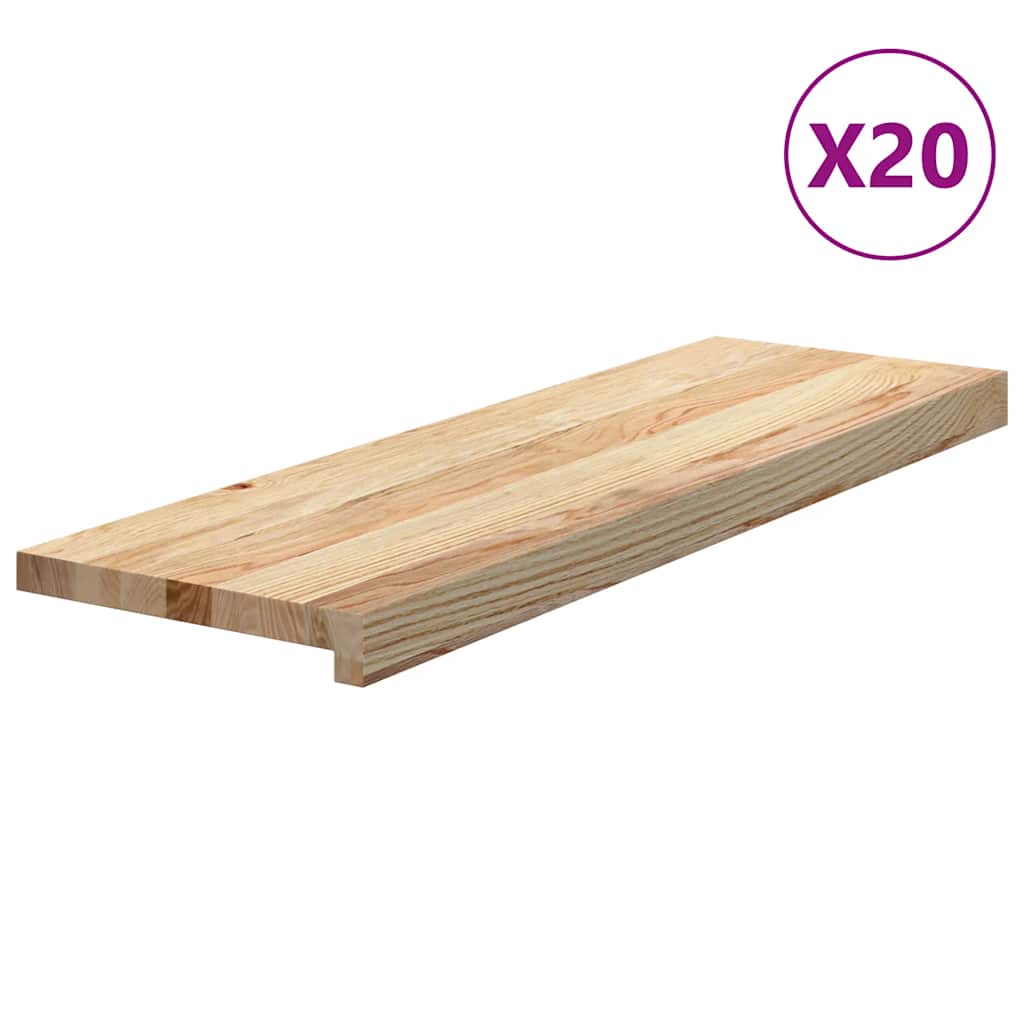 Gradini 20 pz 80x30x2 cm in Rovere Massello Non Trattato