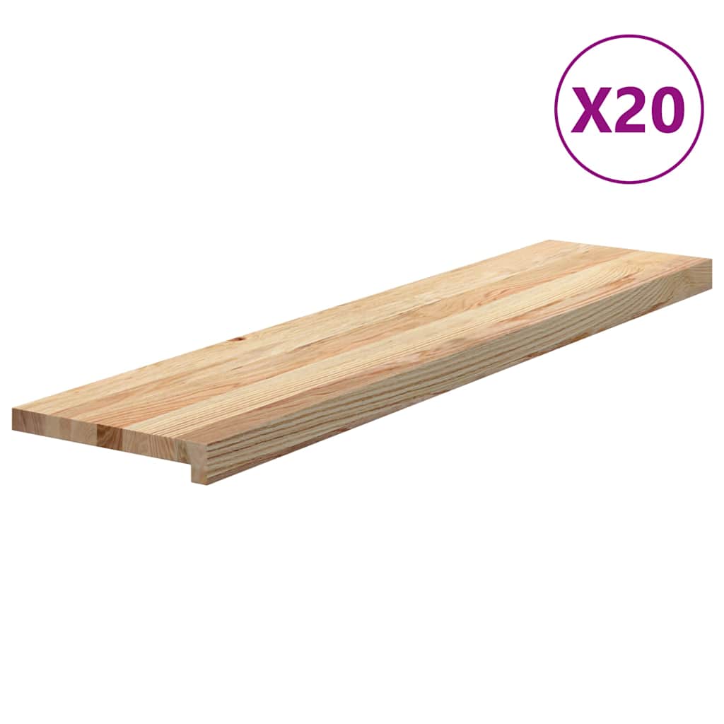 Gradini 20 pz 110x30x2 cm in Rovere Massello Non Trattato