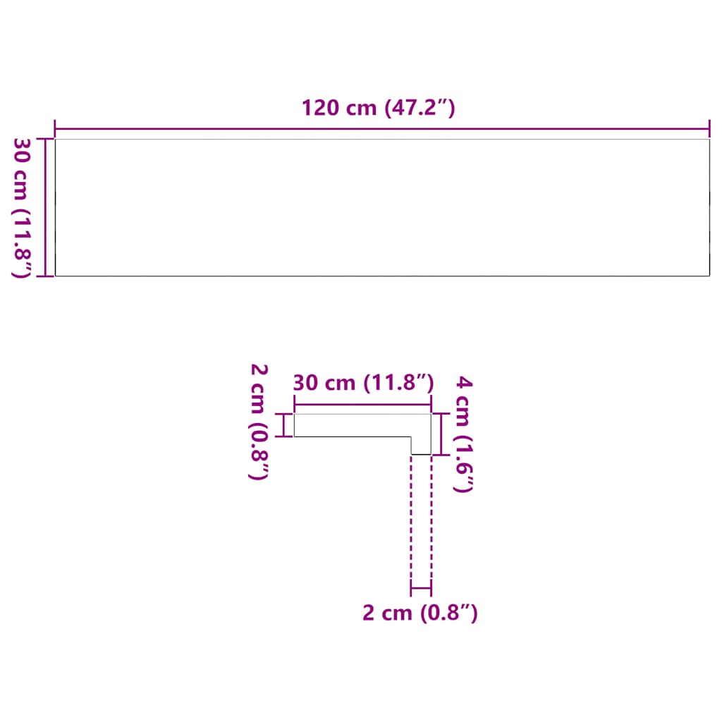 Gradini 20 pz 120x30x2 cm in Rovere Massello Non Trattato