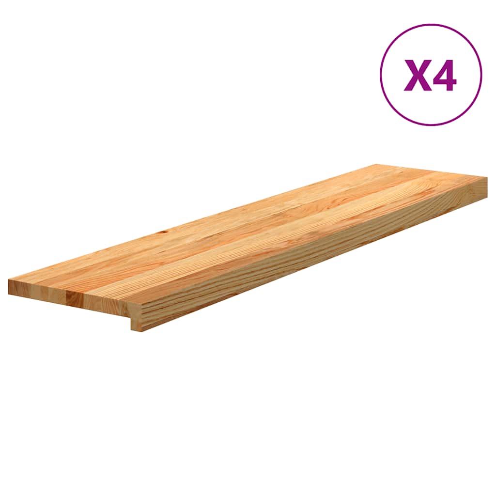 Gradini 4 pz Marrone Chiaro 110x25x2 cm Legno Massello Rovere