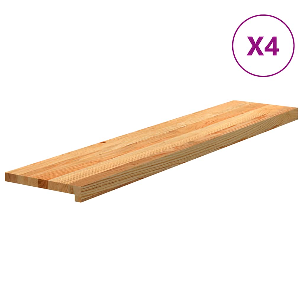 Gradini 4 pz Marrone Chiaro 120x30x2 cm Legno Massello Rovere