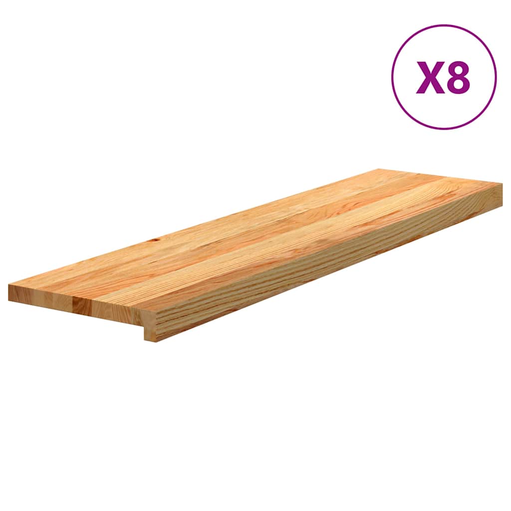 Gradini 8 pz Marrone Chiaro 100x25x2 cm Legno Massello Rovere