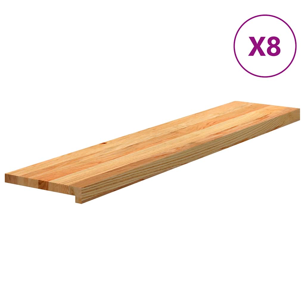Gradini 8 pz Marrone Chiaro 120x25x2 cm Legno Massello Rovere