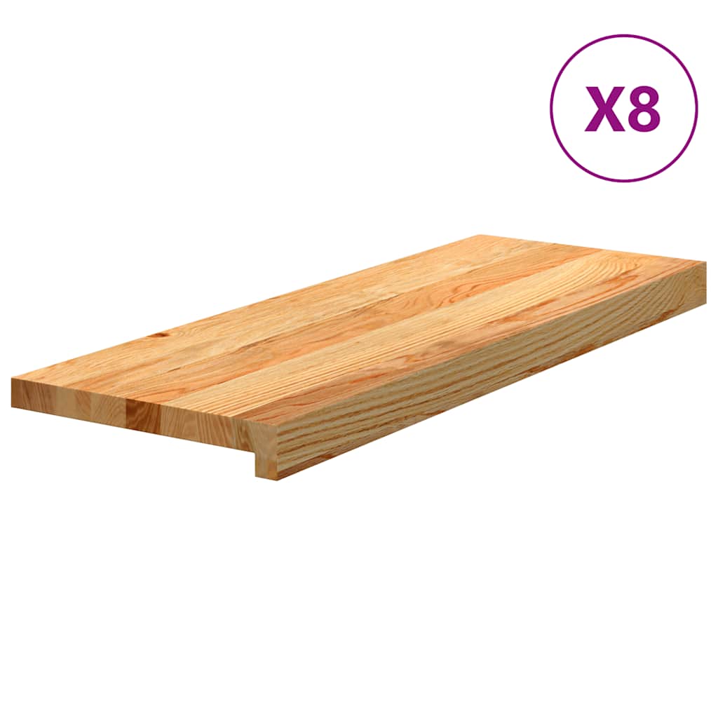 Gradini 8 pz Marrone Chiaro 70x30x2 cm Legno Massello Rovere