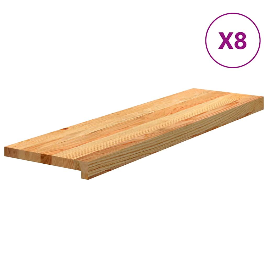 Gradini 8 pz Marrone Chiaro 90x30x2 cm Legno Massello Rovere