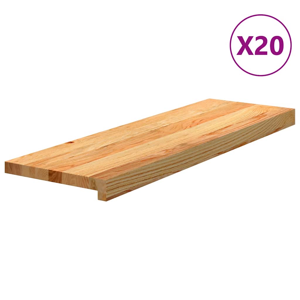 Gradini 20 pz Marrone Chiaro 80x25x2 cm Legno Massello Rovere