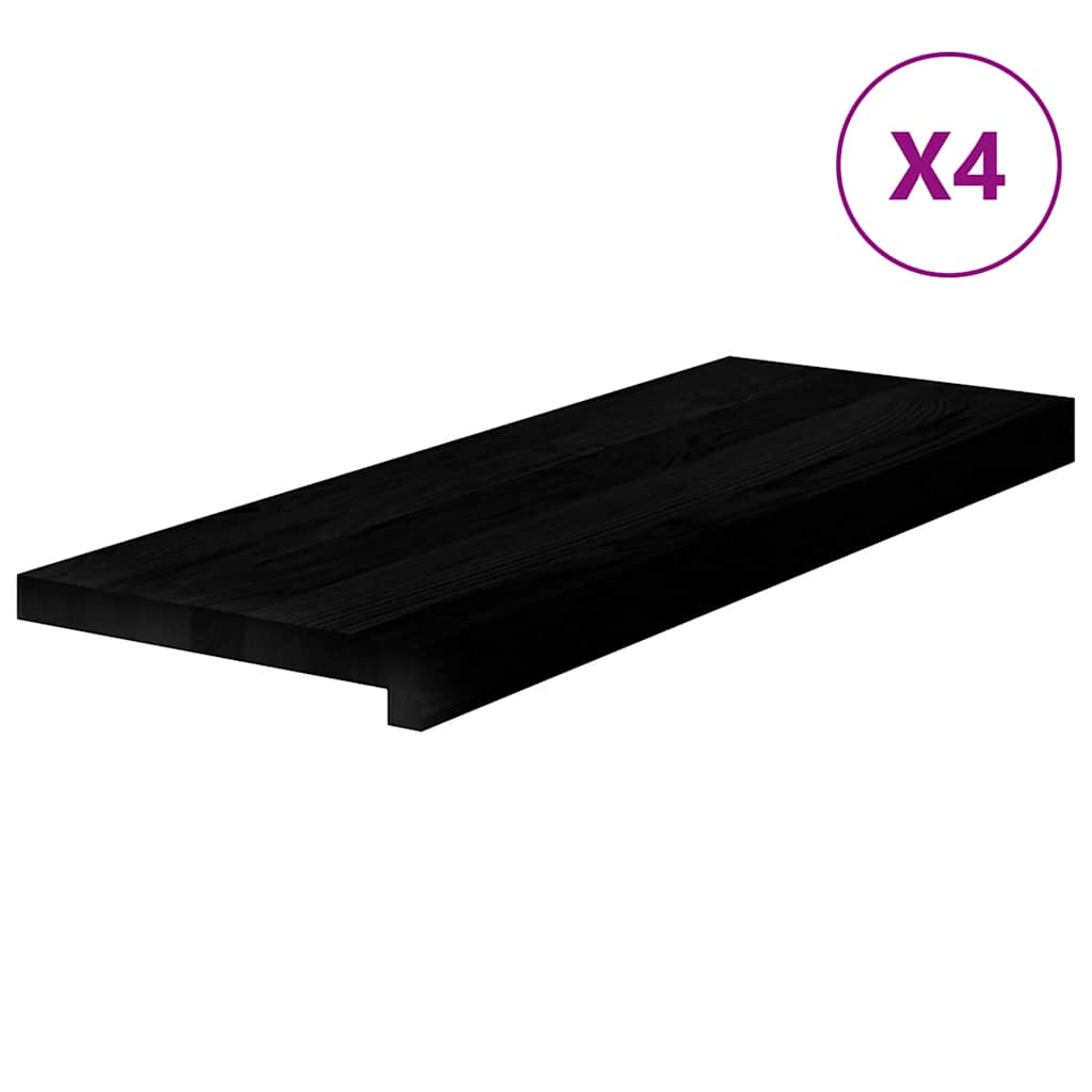Gradini 4 pz Marrone Scuro 70x25x2 cm Legno Massello Rovere