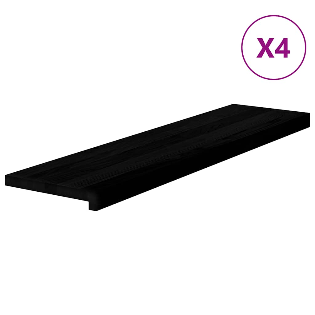 Gradini 4 pz Marrone Scuro 100x25x2 cm Legno Massello Rovere