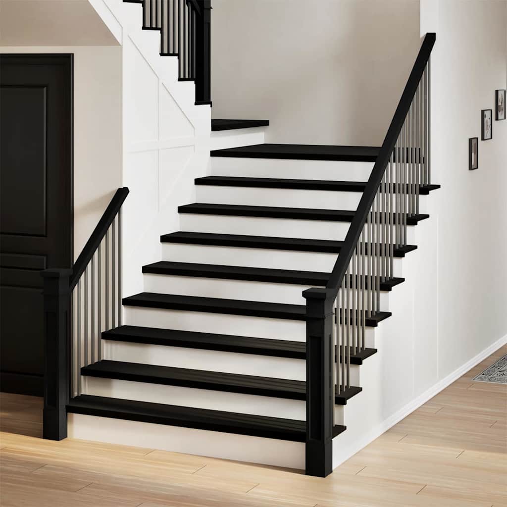 Gradini 4 pz Marrone-nero 110x25x2 cm Legno Massello Rovere