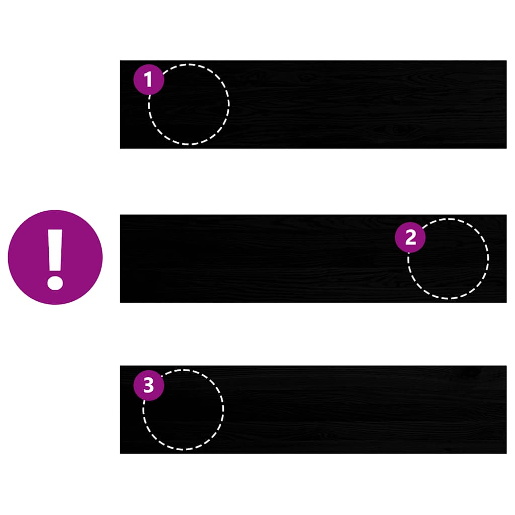 Gradini 4 pz Marrone-nero 110x25x2 cm Legno Massello Rovere