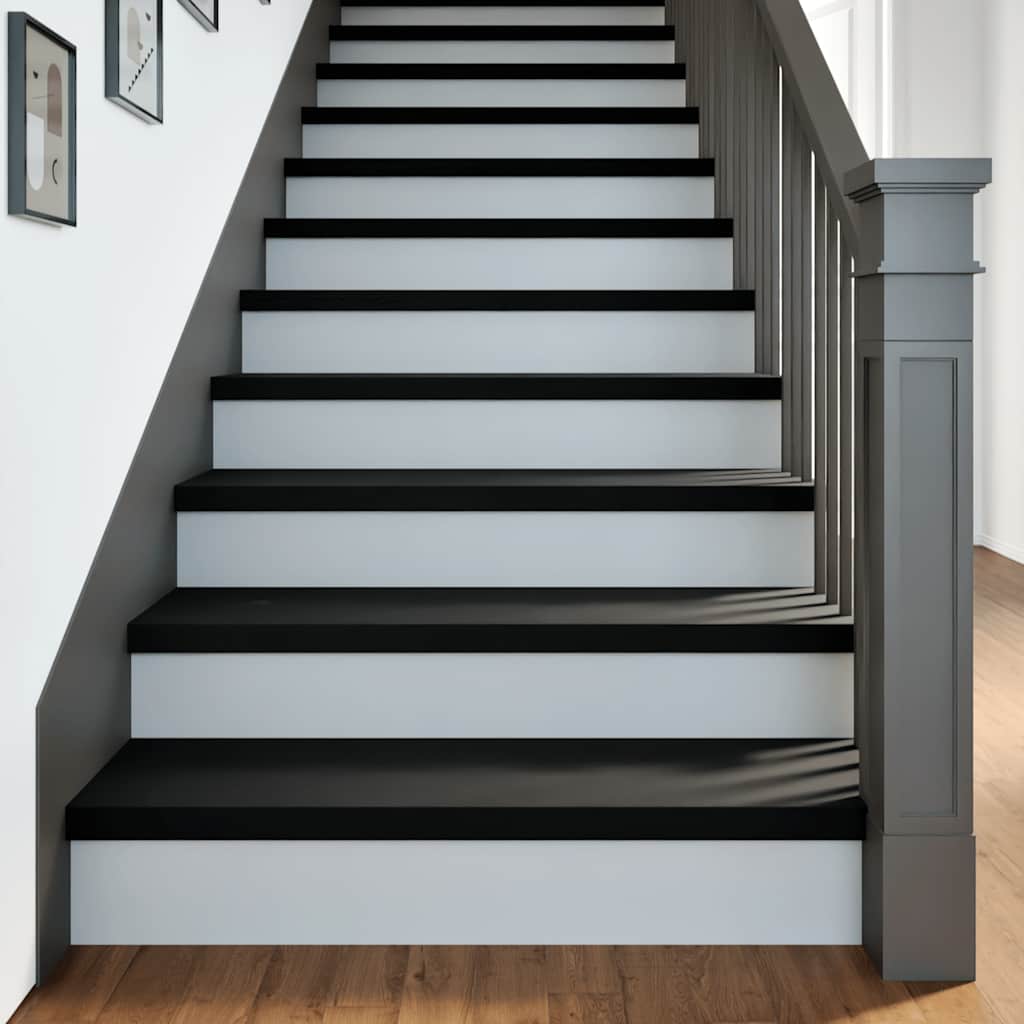 Gradini 4 pz Marrone-nero 100x30x2 cm Legno Massello Rovere