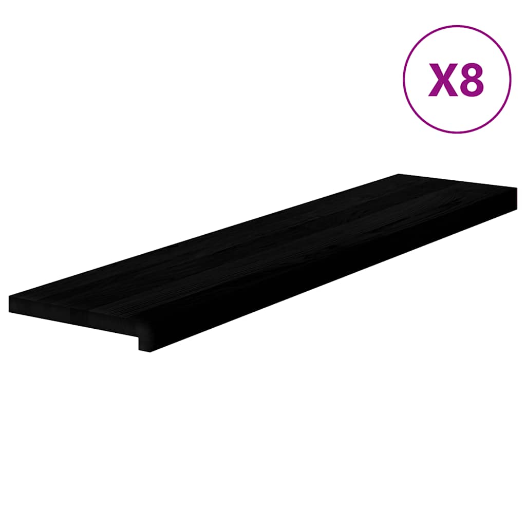 Gradini 8 pz Marrone-nero 110x25x2 cm Legno Massello Rovere