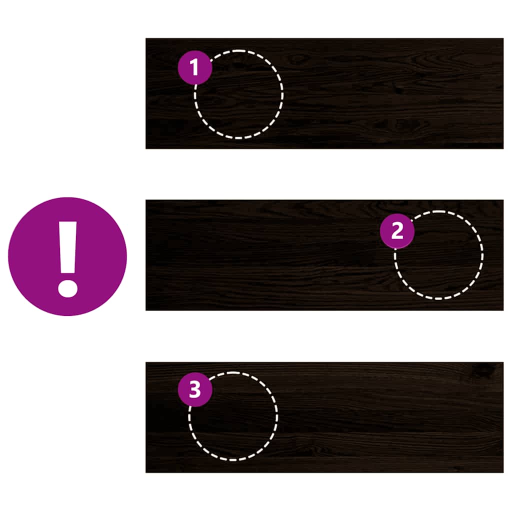 Gradini 12 pz Marrone-nero 80x25x2 cm Legno Massello Rovere