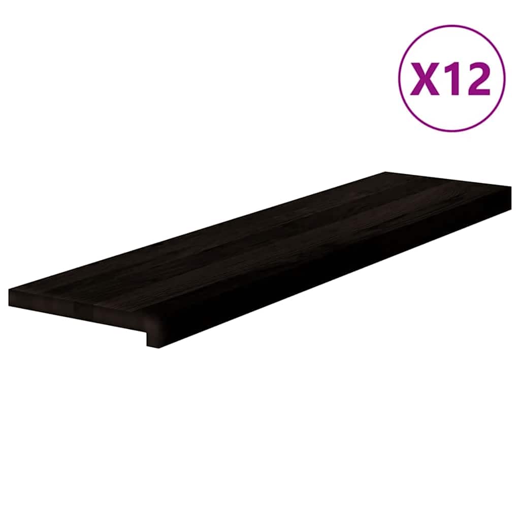 Gradini 12 pz Marrone Scuro 100x25x2 cm Legno Massello Rovere