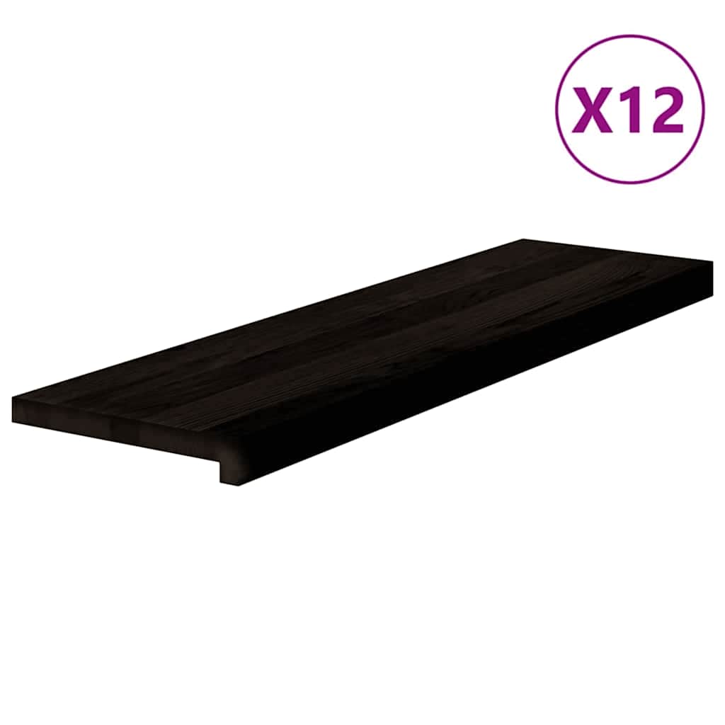 Gradini 12 pz Marrone Scuro 90x30x2 cm Legno Massello Rovere