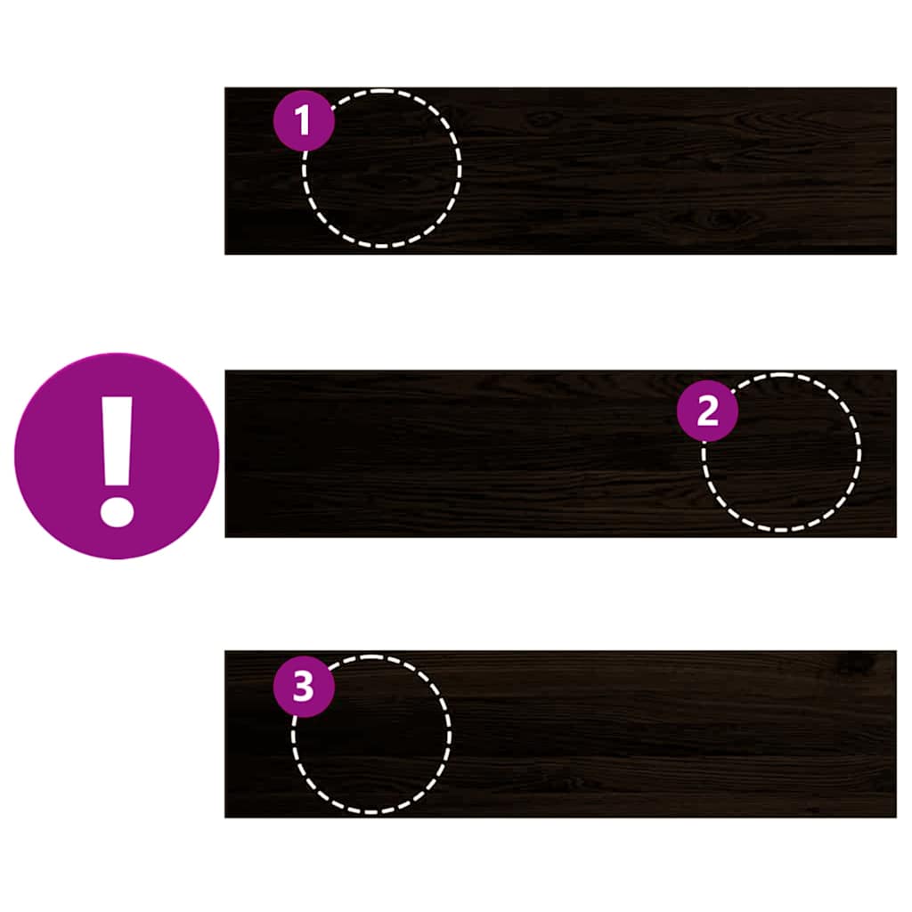 Gradini 12 pz Marrone-nero 100x30x2 cm Legno Massello Rovere