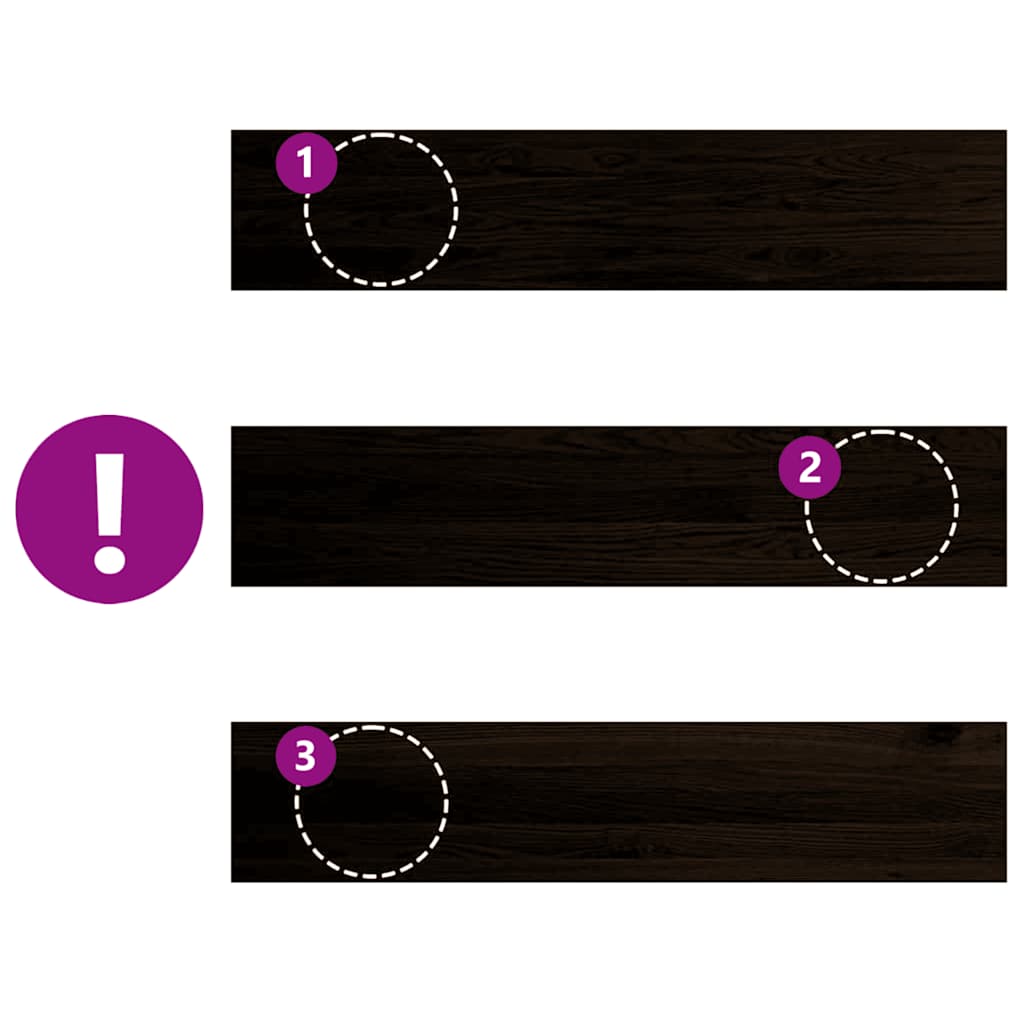 Gradini 12 pz Marrone-nero 120x30x2 cm Legno Massello Rovere