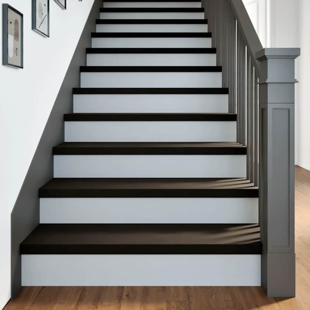 Gradini 16 pz Marrone-nero 100x25x2 cm Legno Massello Rovere