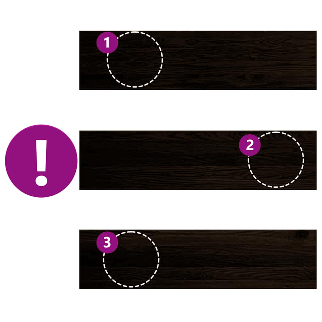 Gradini 16 pz Marrone-nero 100x25x2 cm Legno Massello Rovere