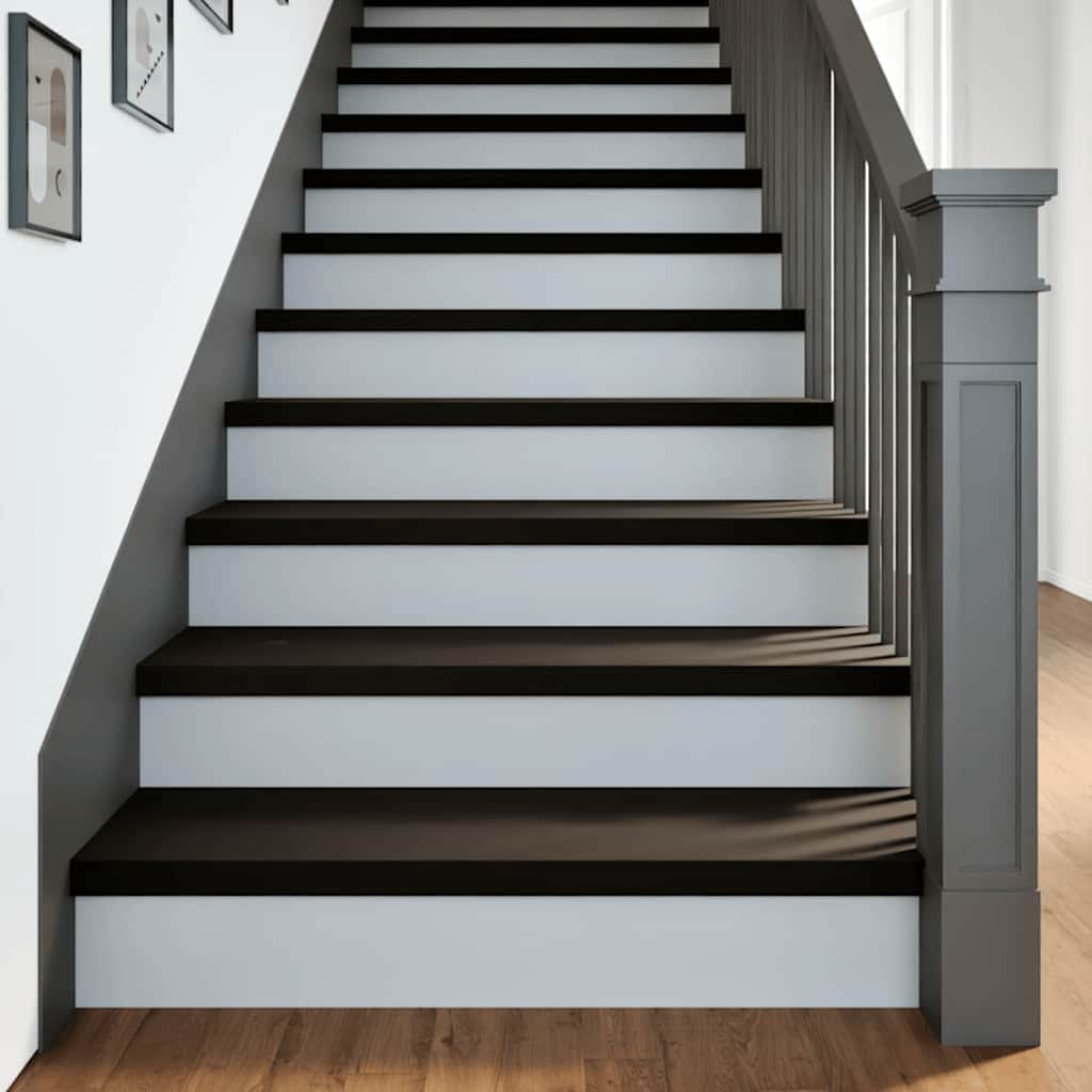 Gradini 16 pz Marrone-nero 90x30x2 cm Legno Massello Rovere
