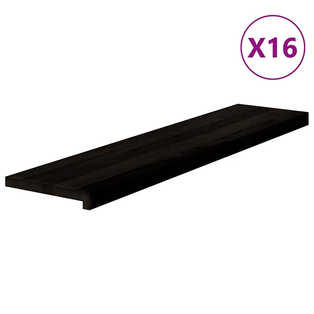 Gradini 16 pz Marrone-nero 110x30x2 cm Legno Massello Rovere