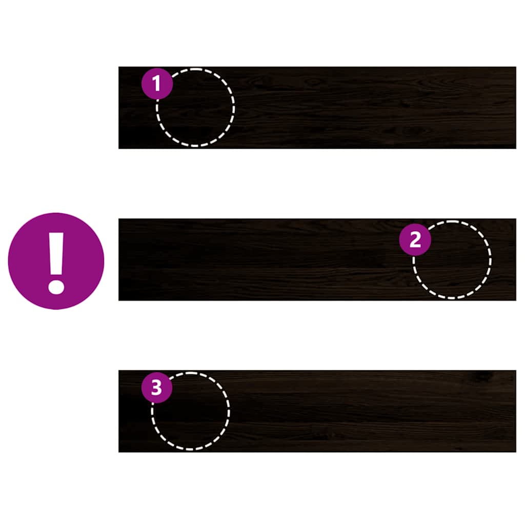Gradini 16 pz Marrone-nero 120x30x2 cm Legno Massello Rovere
