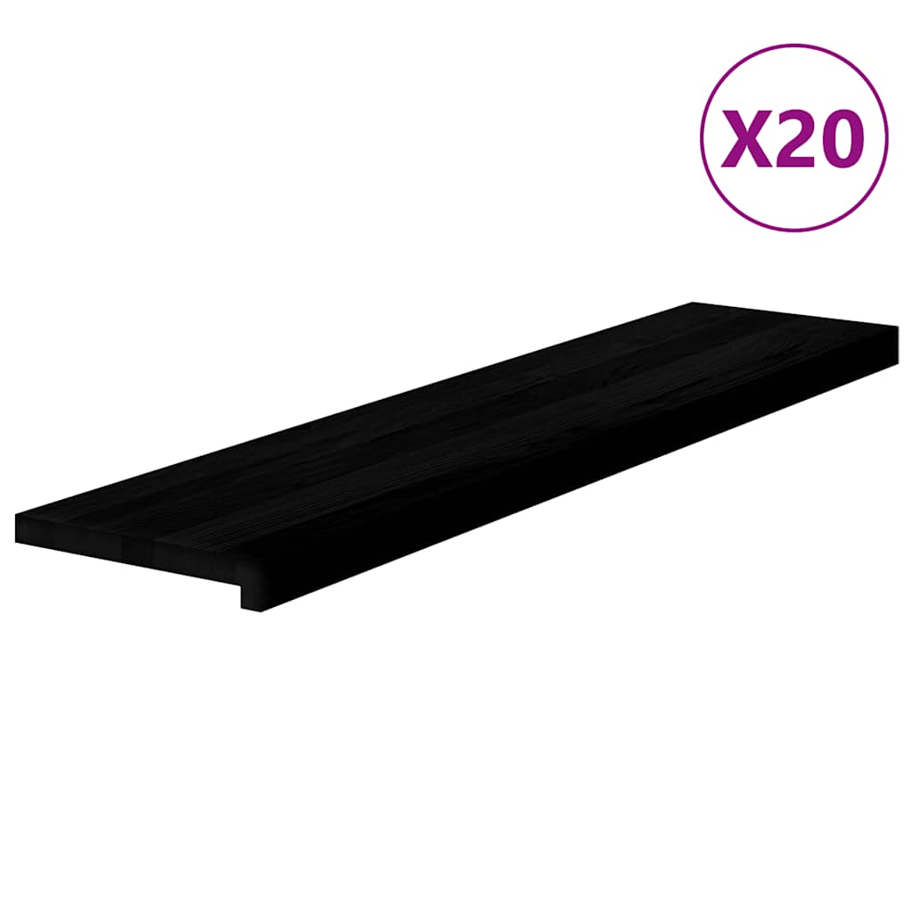 Gradini 20 pz Marrone-nero 110x25x2 cm Legno Massello Rovere