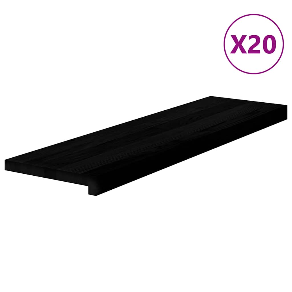 Gradini 20 pz Marrone-nero 90x30x2 cm Legno Massello Rovere