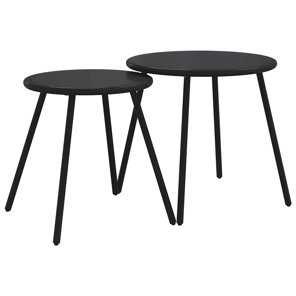 Set Mobili da Balcone 5 pz con Cuscini Nero in Acciaio