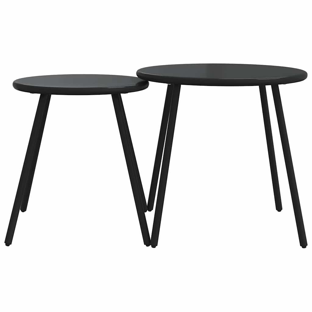 Set Mobili da Balcone 5 pz con Cuscini Nero in Acciaio