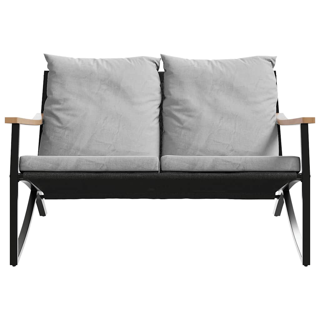 Set Mobili da Balcone 5 pz con Cuscini Nero in Acciaio