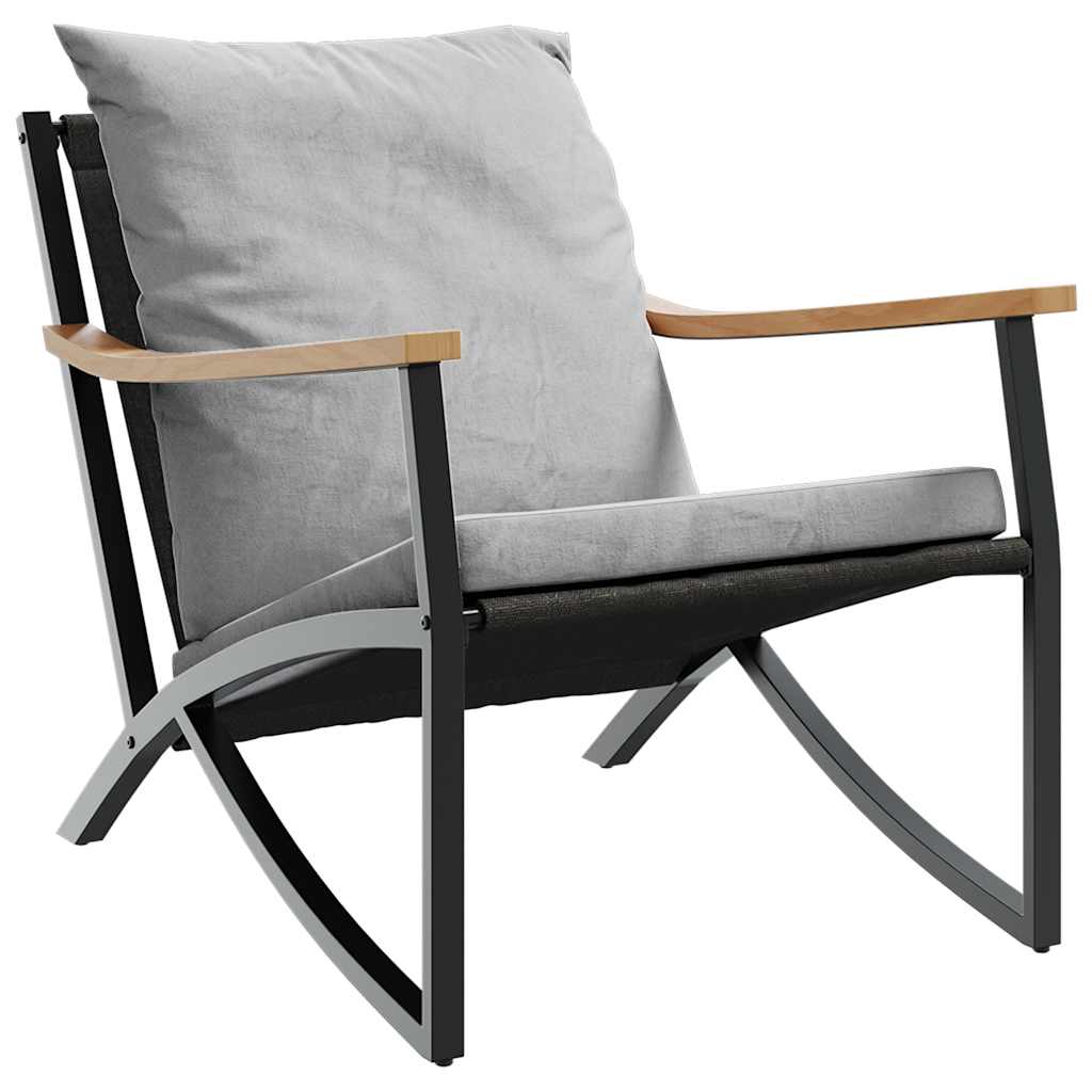 Set Mobili da Balcone 5 pz con Cuscini Nero in Acciaio