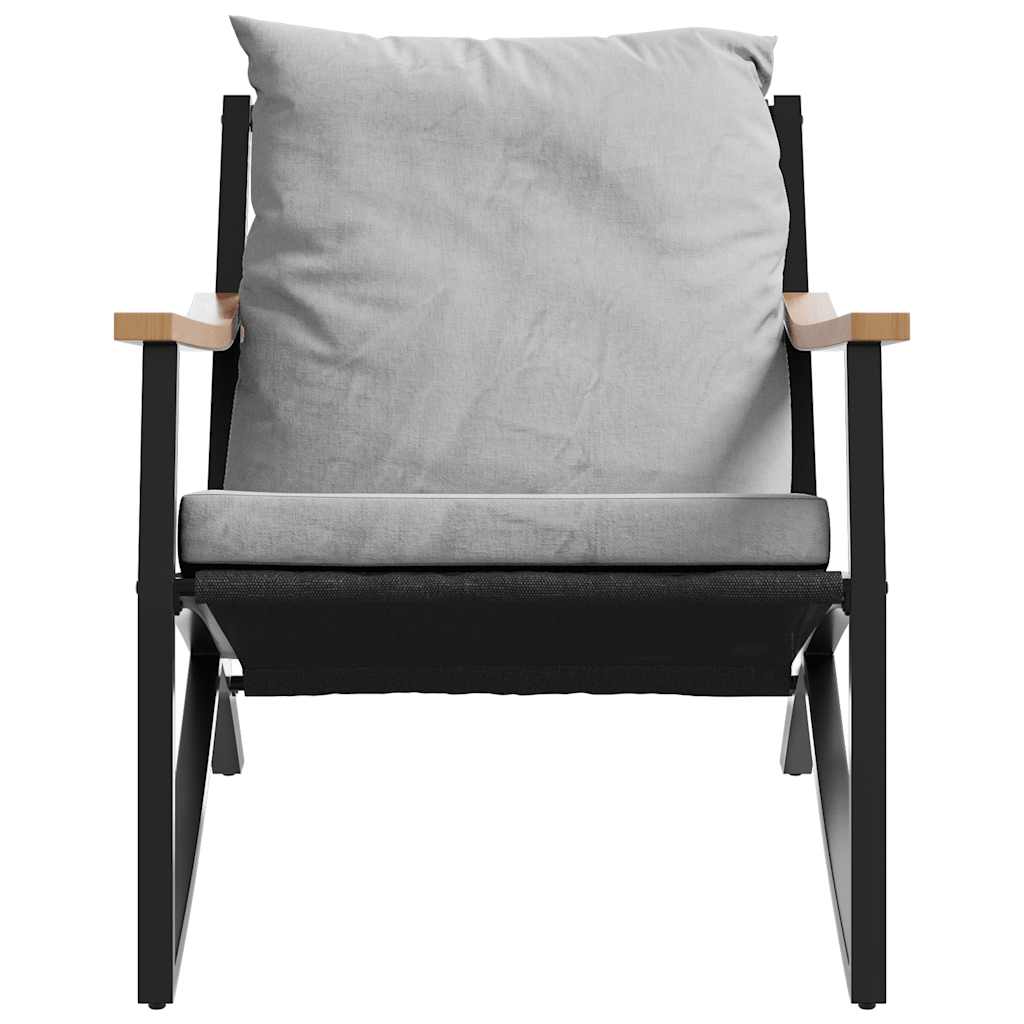 Set Mobili da Balcone 5 pz con Cuscini Nero in Acciaio