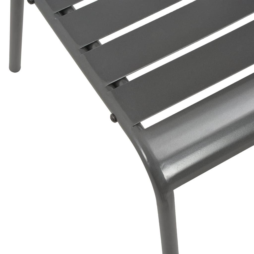 Set Sedie Giardino Impilabili 7pz Antracite Acciaio Verniciato