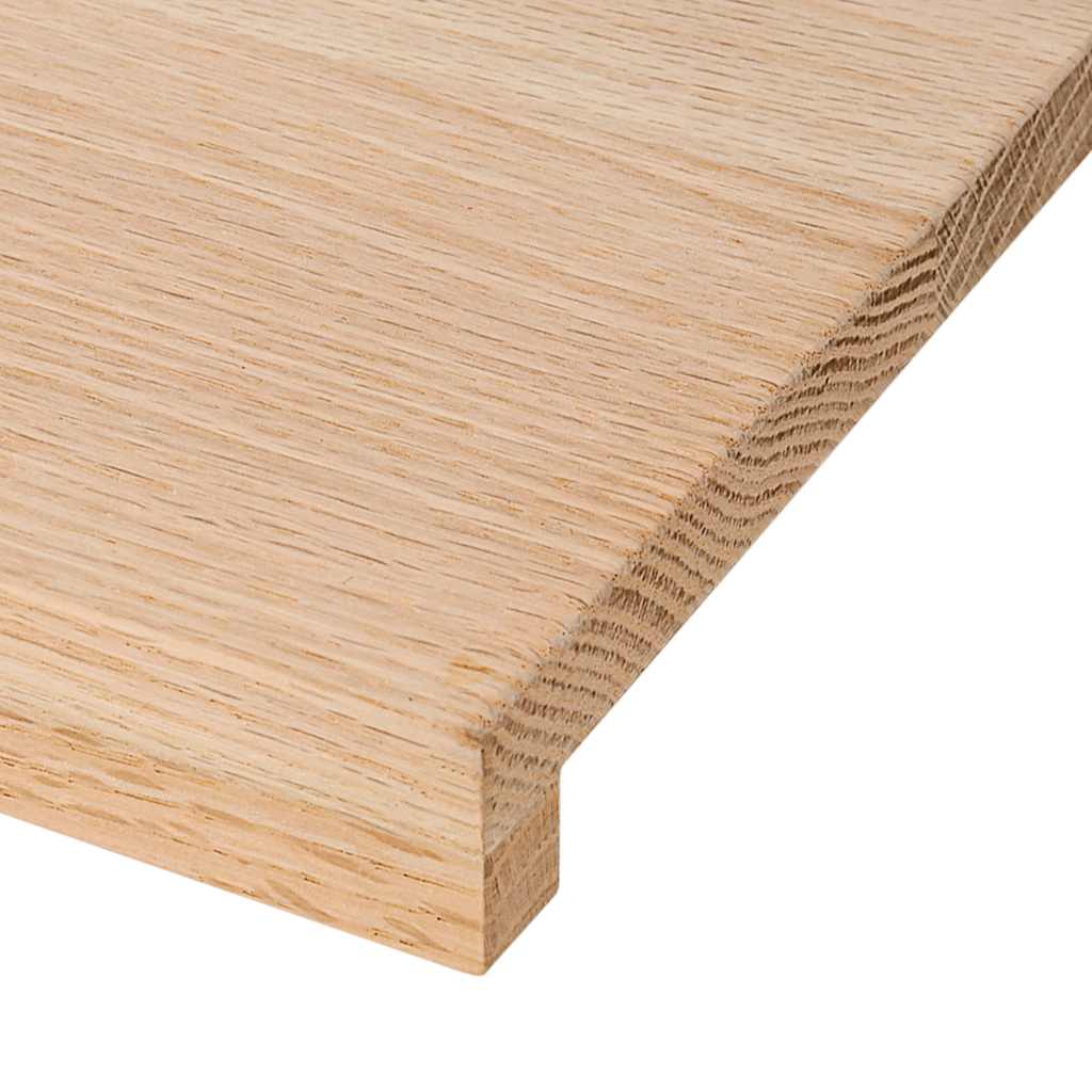 Gradini 2 pz 120x30x2 cm in Rovere Massello Non Trattato
