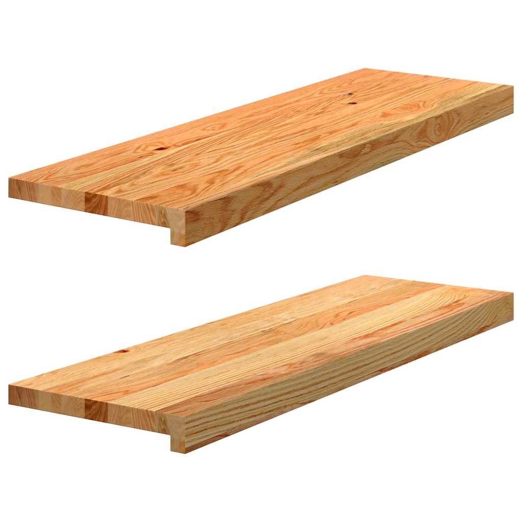 Gradini 2 pz Marrone Chiaro 80x25x2 cm Legno Massello Rovere