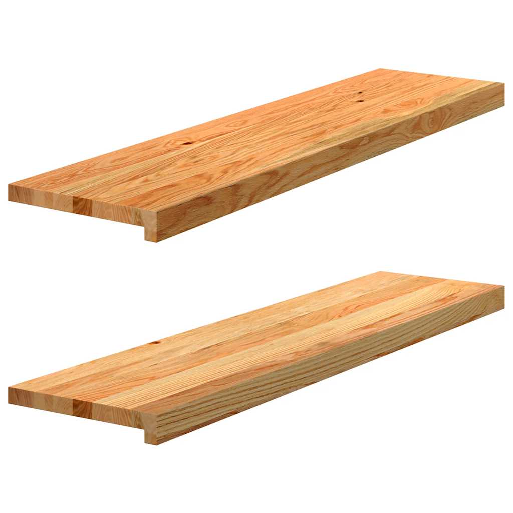 Gradini 2 pz Marrone Chiaro 100x25x2 cm Legno Massello Rovere