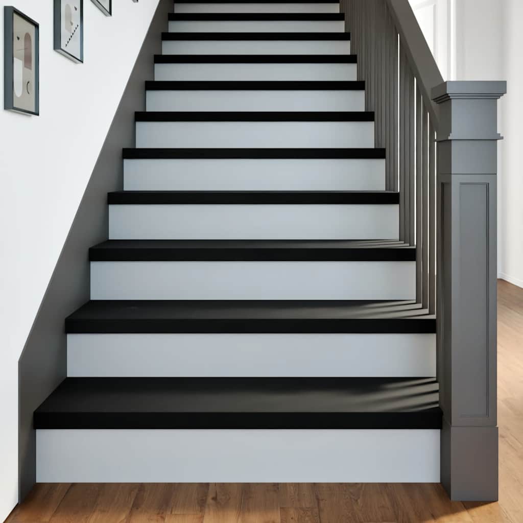 Gradini 2 pz Marrone-nero 90x25x2 cm Legno Massello Rovere